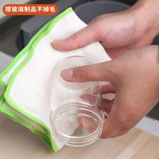 纯棉纱洗碗布不沾油抹布加厚加大吸水家用厨房擦桌子可悬挂清洁布