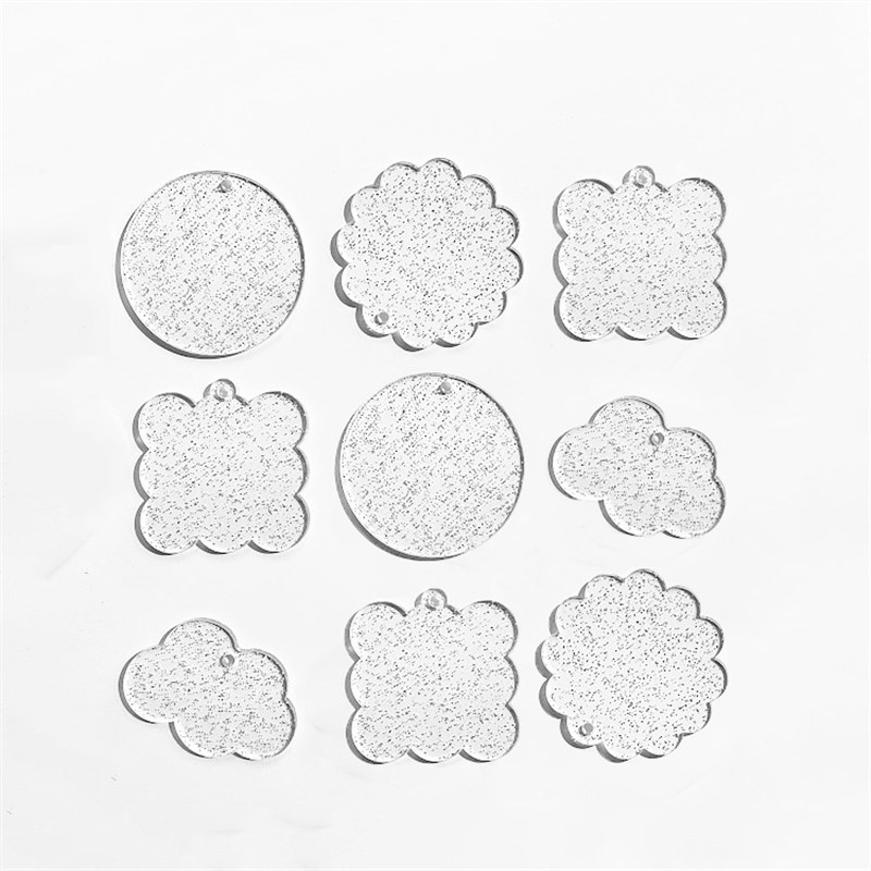 加厚款咕盘透明闪粉咕盘亚克力咕卡小圆盘钥匙扣咕卡圆盘 咕卡盘