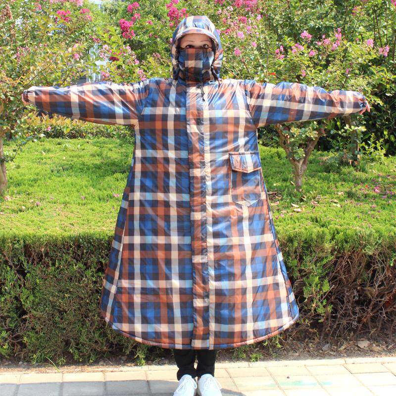 骑开电动车防风衣挡风被秋冬季加厚女连体护膝男把套防雨水保暖棉