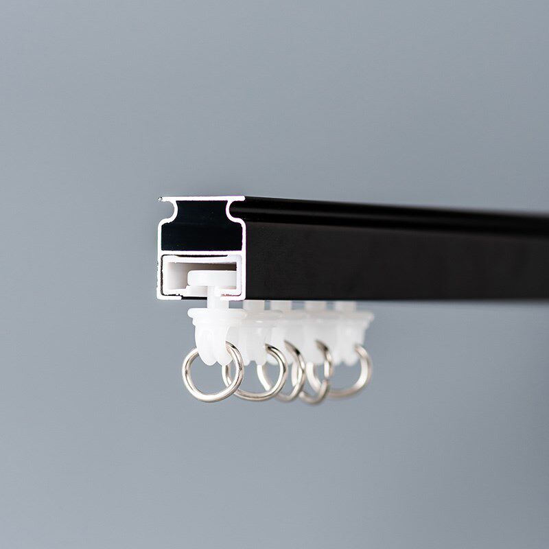 铝合金窗帘轨道静音加厚单轨双轨滑轮飘窗客厅顶装侧装滑轨导轨杆