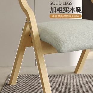 可折叠椅子家用靠背椅复古实木餐椅办公室电脑椅凳子简约便携折椅
