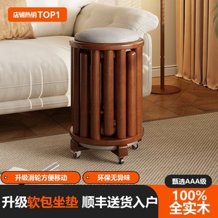 凳子可叠放圆凳结实耐用实木软包皮艺凳塑料加厚叠叠组合折叠椅子