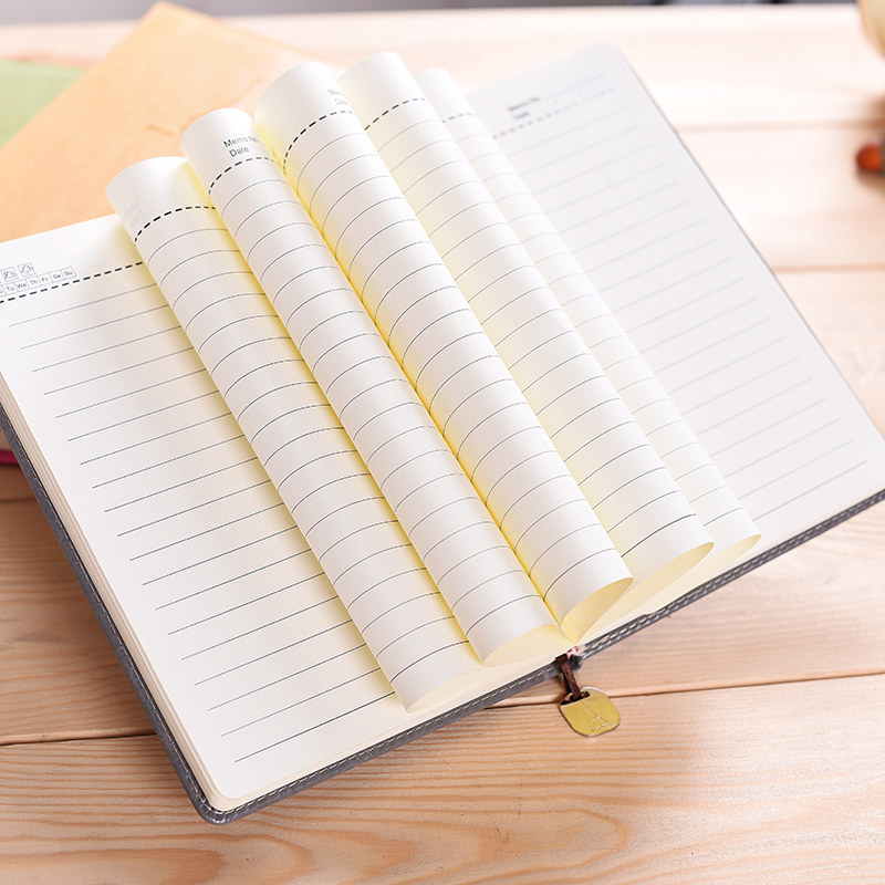 包邮文具创意皮面笔记本手帐记事本商务办公用品厚日记本子A5定制