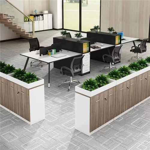 办公室桌边柜绿植隔断花槽柜文件储物柜组合矮柜资料档案柜遮挡柜