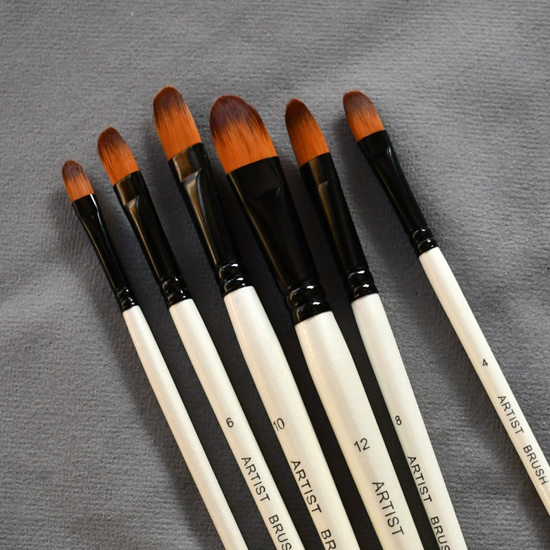 丙烯画笔套装油画水粉笔圆头专业美术成人练习儿童绘画用笔6支装,文具电教/文化用品/商务用品,丙烯颜料,淘宝优惠券,粉丝福利购,淘宝优惠卷
