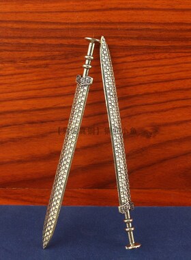 14厘米黄铜越王勾践剑金属刀纯铜兵器模型古风代鱼肠剑古风小摆件