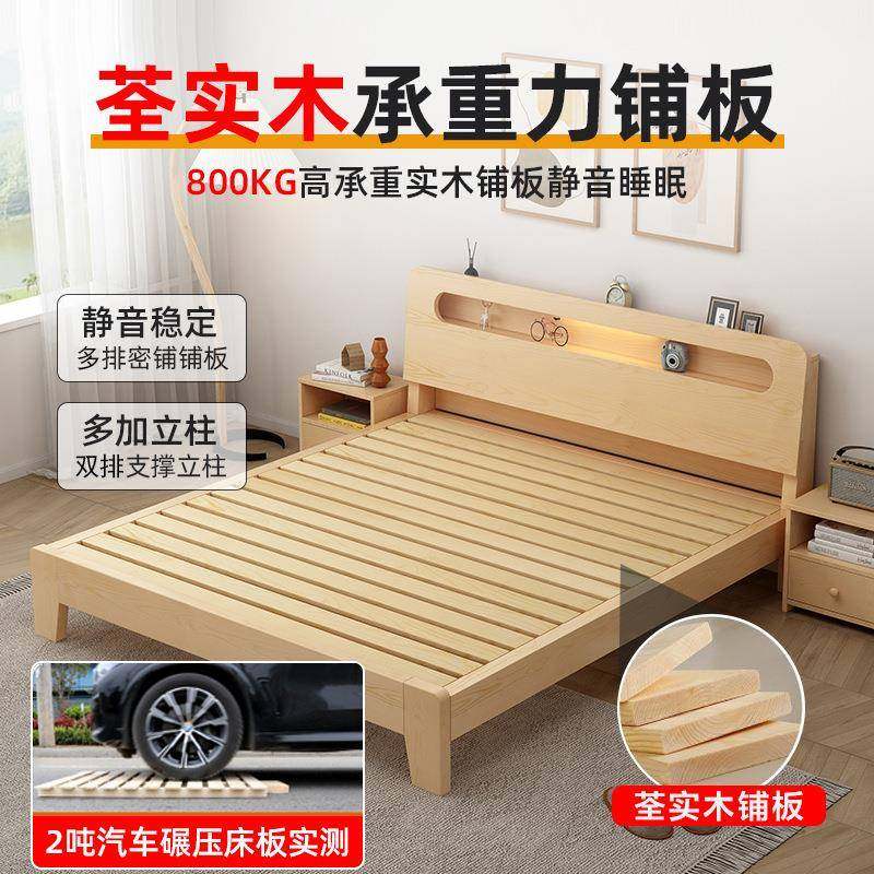 实木床11.见详情5米双人床用简约家.木8米出租房用经济型1m单人床