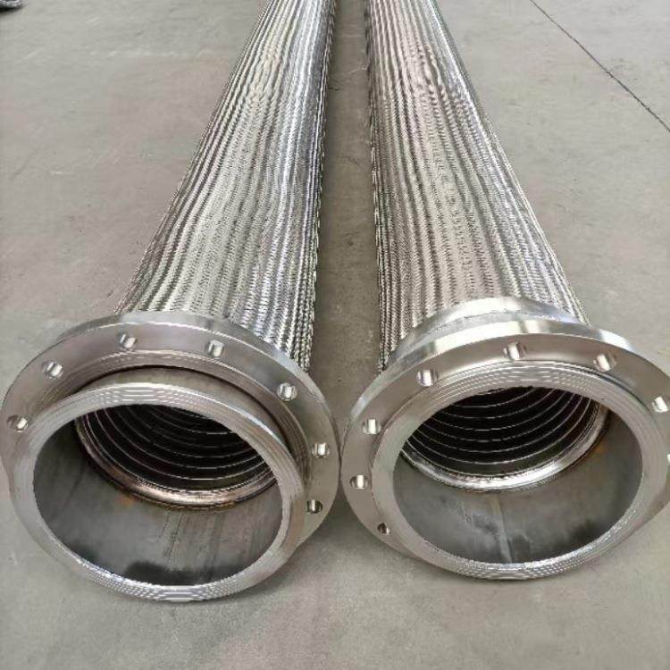 直销30DN100*2金4不锈钢波纹管.21寸钢丝软管金属编织纹管法兰式