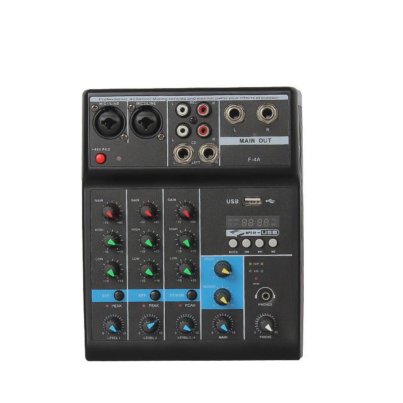 4路输入小调音台XJD多功能手机相声机乐队内录卡吉他器48乐型V麦