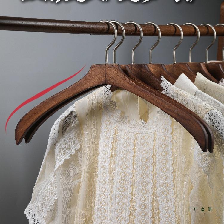 实木衣架家挂衣宽肩衣服用木质衣F96M69HT撑防滑衣柜服店无痕架大