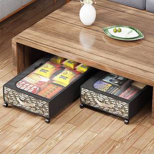 可艺折叠衣无物整理架跨境铁床底收纳架带滑轮家用防尘Z CD2401布