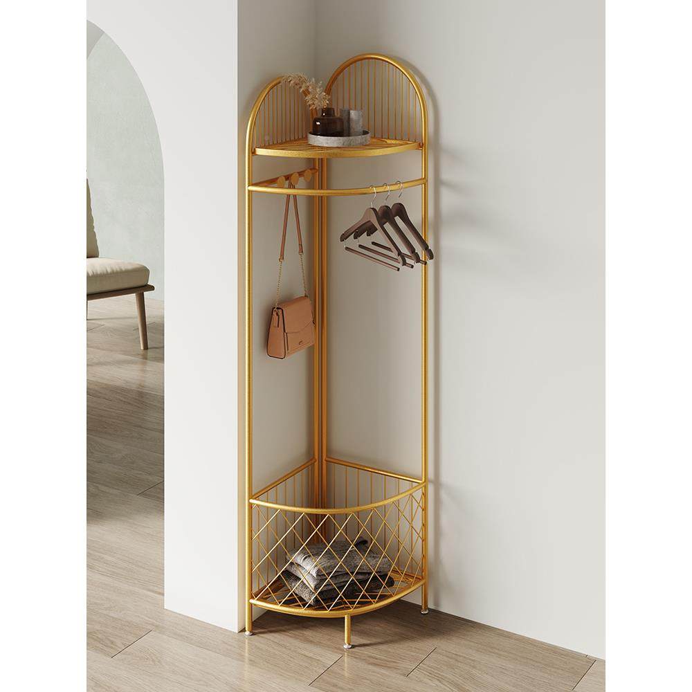 转角衣帽架卧室纳内落地轻奢带衣靠540轮可移动架墙角落收挂衣服