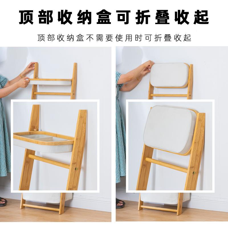 居落衣地多功能置物架脏篓家多层挂篮收纳篮竹材23364498质楠收纳