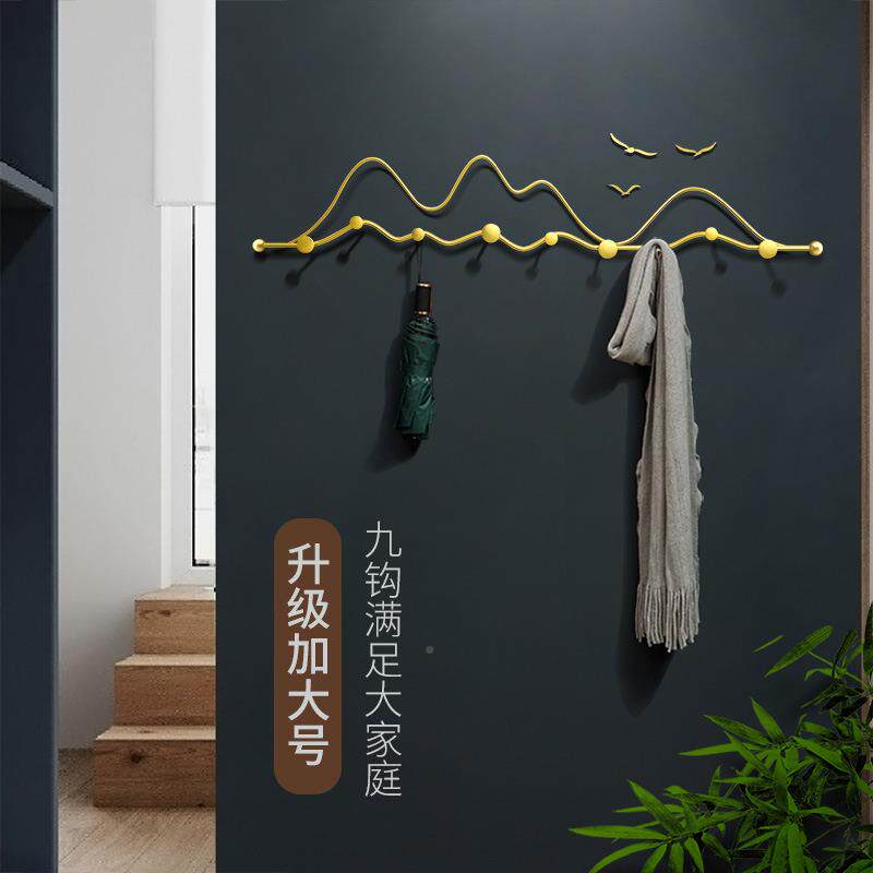 轻奢2163创意门后衣帽挂钩玄关挂架现代墙挂衣钩时尚金新属墙衣壁