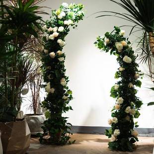 森CBE系婚庆牛户角花门羊角门道树枝花艺拱门架花子弧形外草坪婚