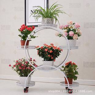 圆形花架火爆热款多多种颜色移置动可容纳盆圆形花架花盆物架可盆