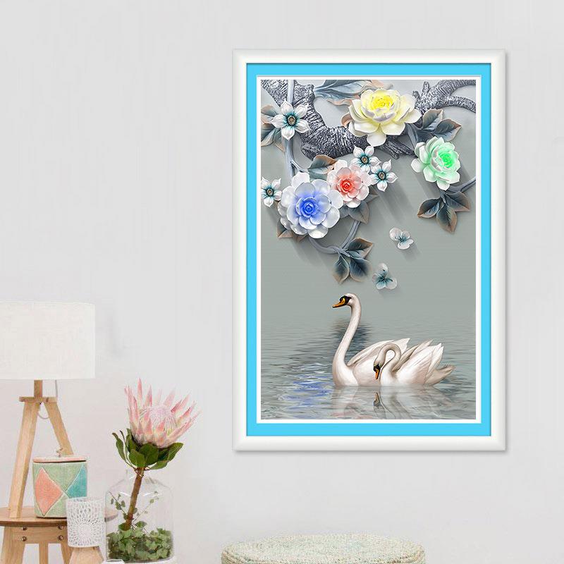 5d钻钻绣石画客厅5d魔方钻石画石满钻Y3192新款贴钻十字绣花天下