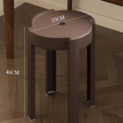 特厚塑985凳叠子家用可放餐桌高圆风车胶板凳约复古加厚备用简料