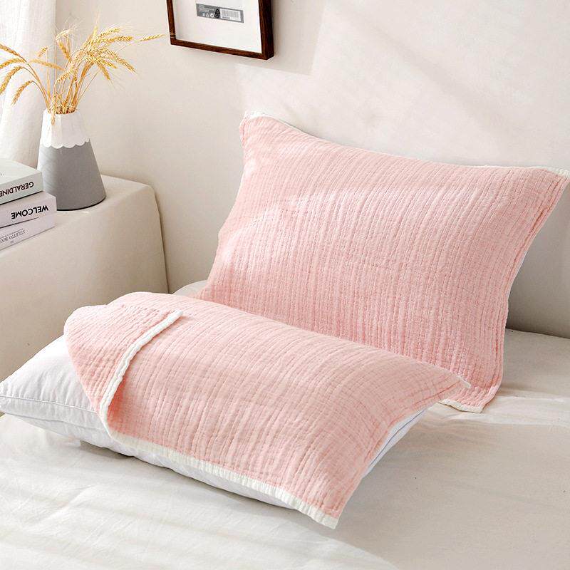 纱布巾纯棉一男生防螨IEZ枕头巾头油枕可固定轻奢设计防对感