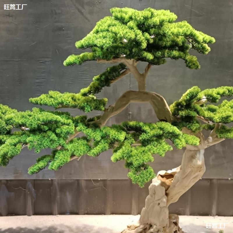 迎松仿真松树罗汉松假树商场店AL768800装松饰造型美人迎客松酒景