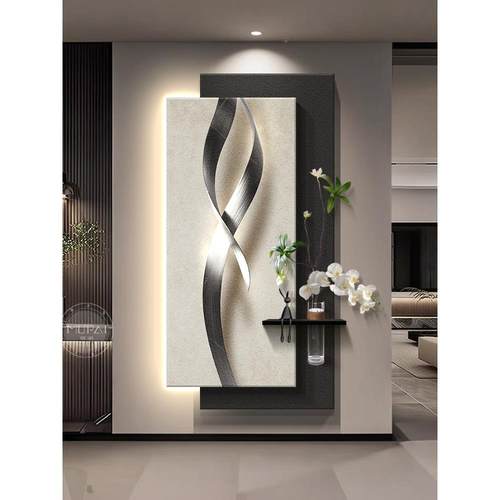 意式极简玄装饰画入对门挂关画景户客厅走廊造14561654过道壁画灯