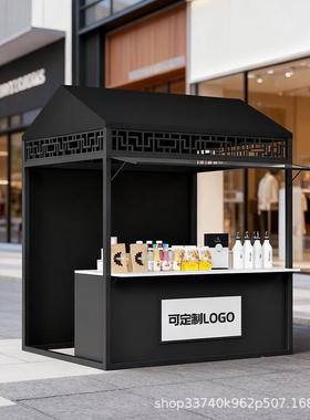 市集市摊位JIR架文旅小吃摊可移市动小推车夜活动棚摊集铁艺促销