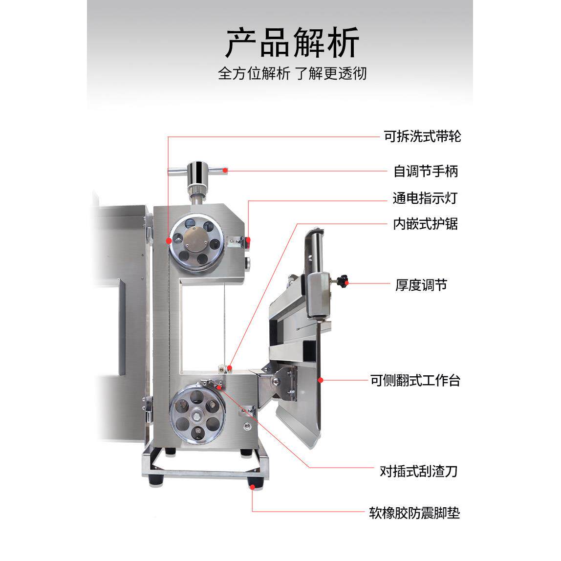 锯骨机商用全自动切割XPR据冻大猪脚排骨头机肉家用小型牛电动切
