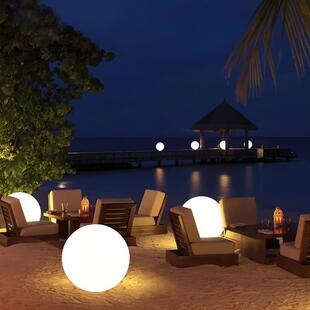 太阳能户外灯灯防月球灯形落地水灯氛围庭院灯花园装83810饰灯球草坪灯