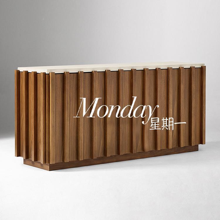 中古风条餐柜边柜客厅ULD储物玄关意设计创师款可纹/家具