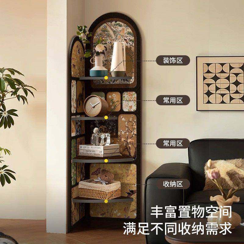 中古书柜地摆件落客厅置电视柜家转角用KEE物架复古收纳柜三角柜