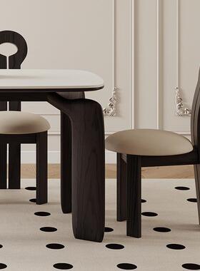 古钥匙中椅家用设计师民高靠餐背餐椅宿轻奢椅法RTS式复古厅实木