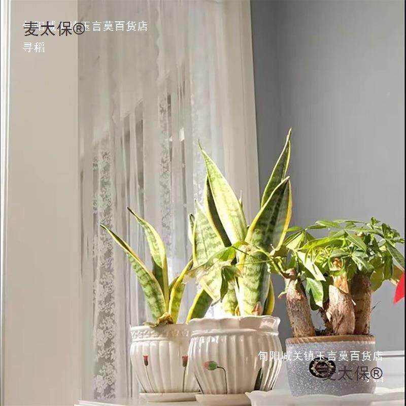 式蕾丝门隔断帘透光852卧室白色纱帘伸缩杆免帘厅打孔安装客麦太