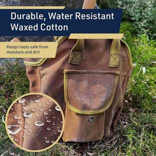 包花园工无品牌 带6部内部口袋和3个个外口 具重型打蜡帆布手提袋