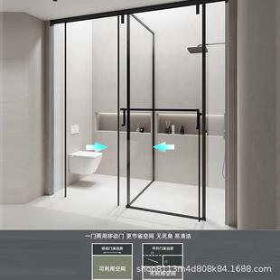 T型一门两用淋浴房移门推浴无品牌/拉门干湿分离浴卫生间体淋间屏