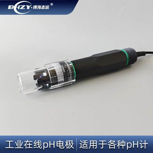 工业在线pH电极pH探头四氟高温玻璃电极ORP电极平面脱硫博海志远