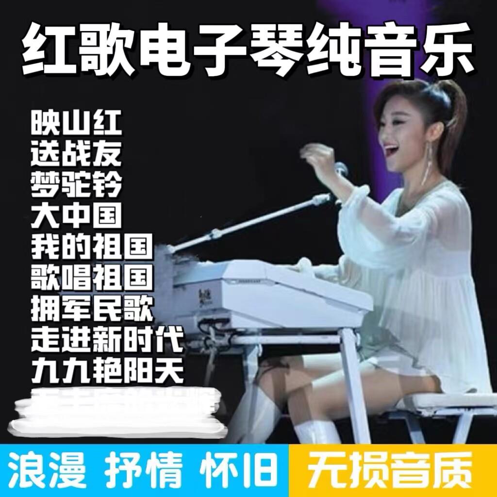车载红歌电子琴随身碟纯音乐DJ重低音红色经典旋律USB随身碟TF卡C