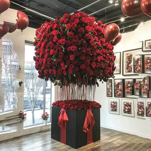 网红花艺仿真花假花摆件装饰品玫瑰花仿真花冰川瀑布打卡点布置