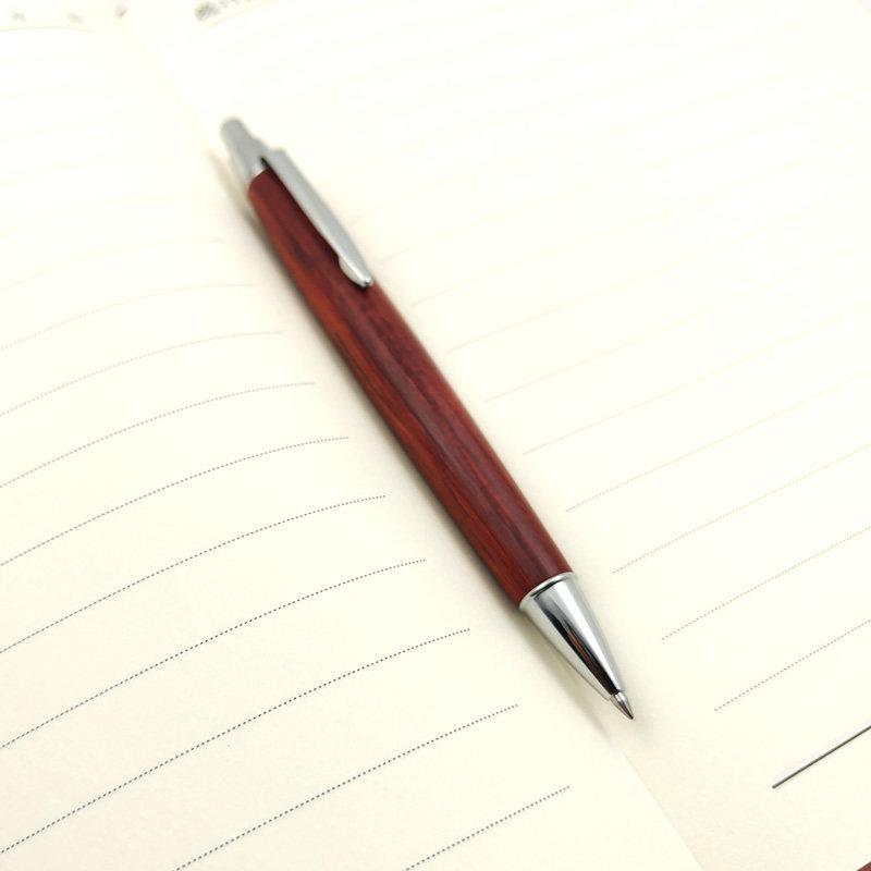 升级款实木按动笔中性笔商务办公签字考试礼品木笔DIY文具檀木笔