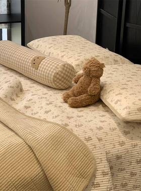 韩式小清新多功秋能棉加绒床盖件套双面冬67789加厚榻榻米三垫子全床褥