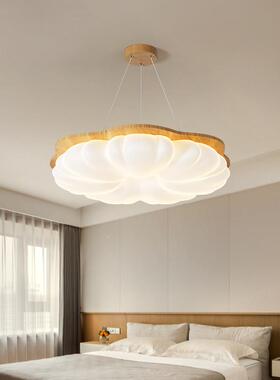 奶油风吊灯馨漫餐厅浪灯简约极简VSE设温计实木灯莲花吧台房间卧
