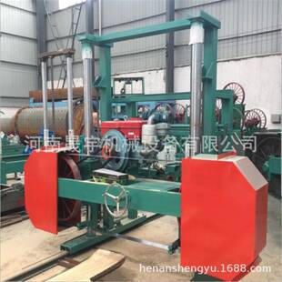 立式带滑台木材切割机木板梧桐树杉树卧式带锯机双立柱结构切板机