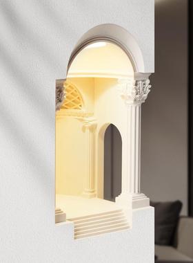 石膏嵌壁灯嵌入式过道墙灯室床头卧创意宫殿DGS内楼角梯石膏灯具