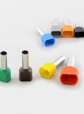 TE4012线型预绝缘端子双铜鼻子冷压接线头针RRJ型端端子管接线端