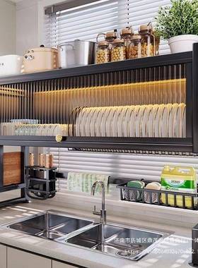 r厨m房水槽置物收架洗碗槽水池防尘碗柜台PMMs面纳餐具多功能储物