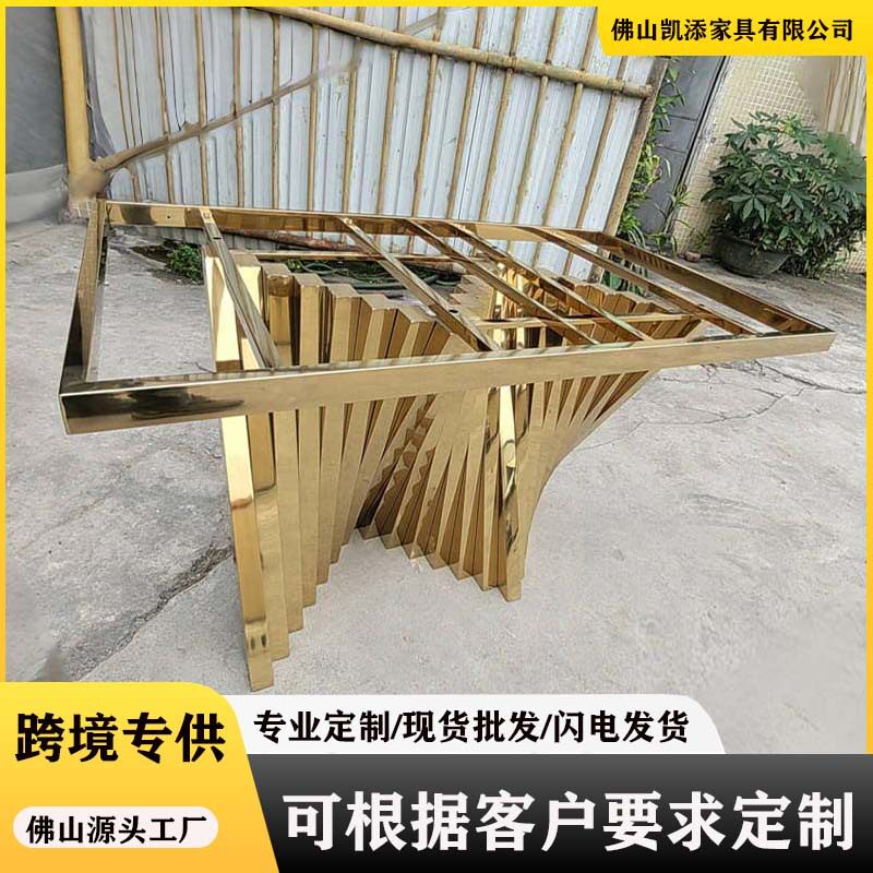 现代欧美流行餐桌椅组合不锈钢大理石餐桌4-8人餐厅餐桌吃饭桌子