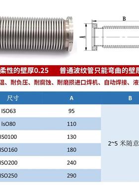 真空波纹管IS63/80/1伸00柔性真O61320空缩管304不锈钢快空装高真软管