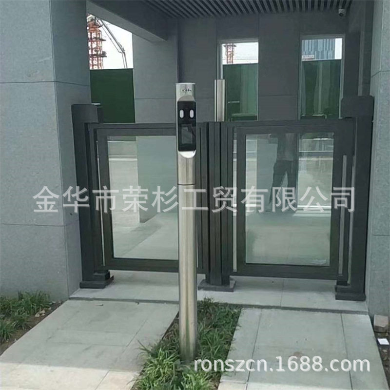 小区人行通道自动门禁系统人脸识别刷卡玻璃感应平移电动大门