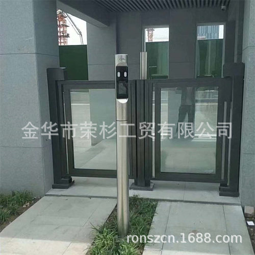 小区人行通道自动门禁系统人脸识别刷卡玻璃感应平移电动大门