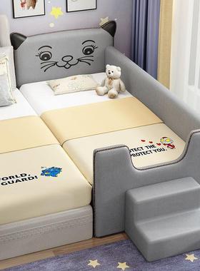 加拼床儿童拼接床大床加DWW宽床婴宽儿床带护栏木单实人床边床儿