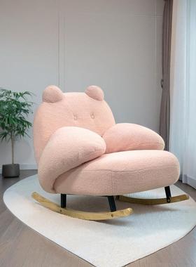 大熊摇椅网红客白厅躺椅轻摇奢摇椅RWH大人阳台家用木成人休闲实